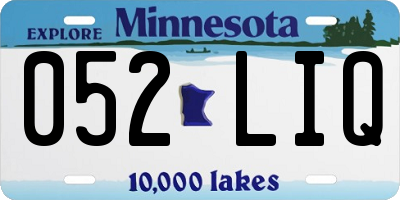 MN license plate 052LIQ