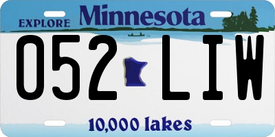 MN license plate 052LIW