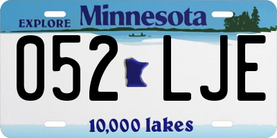 MN license plate 052LJE
