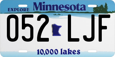MN license plate 052LJF