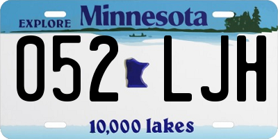 MN license plate 052LJH