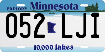 MN license plate 052LJI