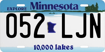 MN license plate 052LJN