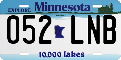 MN license plate 052LNB