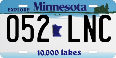 MN license plate 052LNC