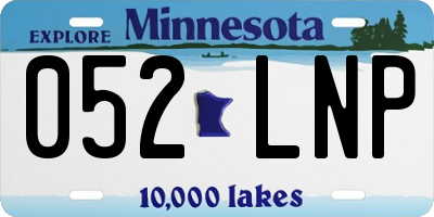 MN license plate 052LNP