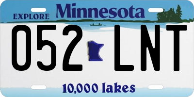 MN license plate 052LNT