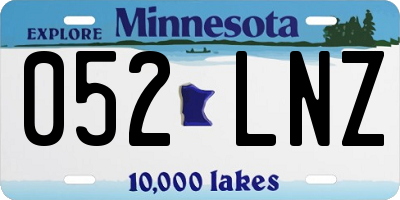 MN license plate 052LNZ