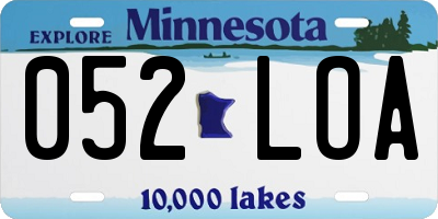 MN license plate 052LOA