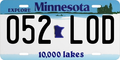 MN license plate 052LOD