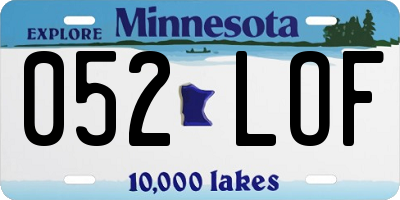 MN license plate 052LOF