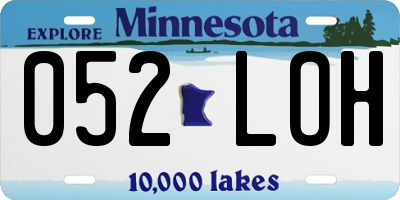MN license plate 052LOH