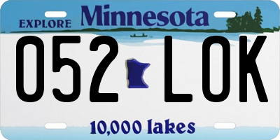 MN license plate 052LOK