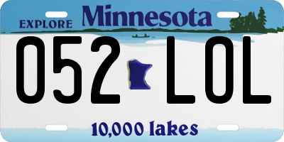 MN license plate 052LOL