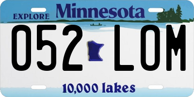 MN license plate 052LOM