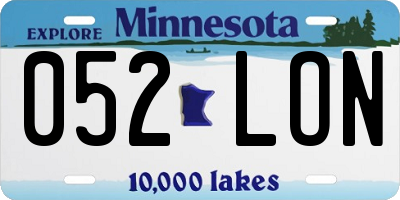 MN license plate 052LON