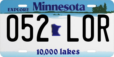 MN license plate 052LOR