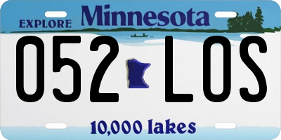 MN license plate 052LOS