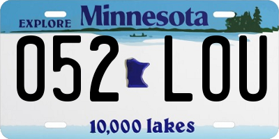 MN license plate 052LOU