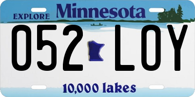 MN license plate 052LOY