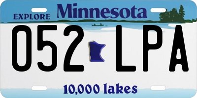 MN license plate 052LPA