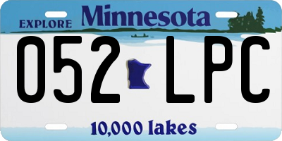 MN license plate 052LPC