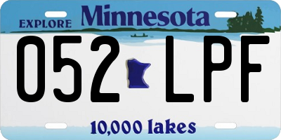MN license plate 052LPF