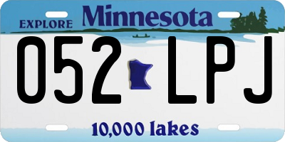 MN license plate 052LPJ