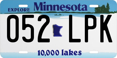 MN license plate 052LPK