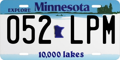 MN license plate 052LPM