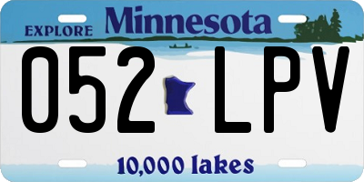 MN license plate 052LPV