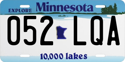 MN license plate 052LQA