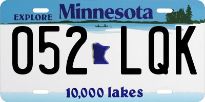MN license plate 052LQK