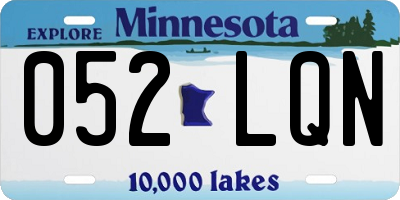MN license plate 052LQN