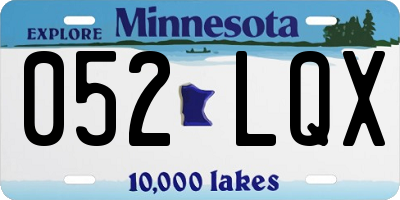 MN license plate 052LQX