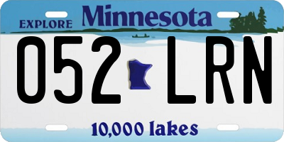 MN license plate 052LRN