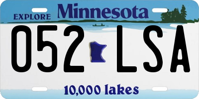 MN license plate 052LSA