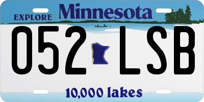 MN license plate 052LSB