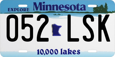 MN license plate 052LSK