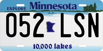 MN license plate 052LSN