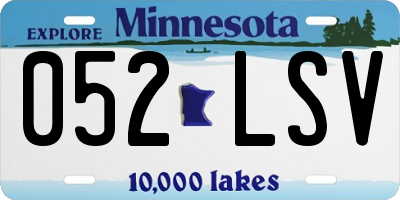 MN license plate 052LSV