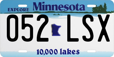 MN license plate 052LSX