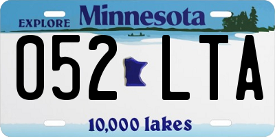 MN license plate 052LTA