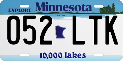 MN license plate 052LTK