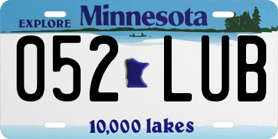 MN license plate 052LUB