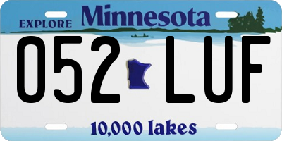 MN license plate 052LUF