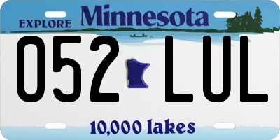 MN license plate 052LUL