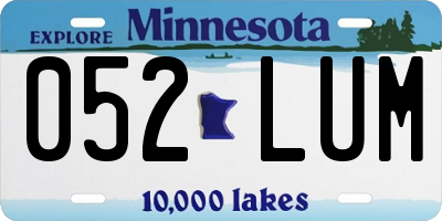 MN license plate 052LUM