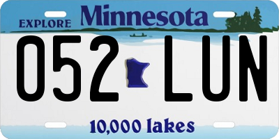 MN license plate 052LUN