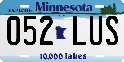 MN license plate 052LUS